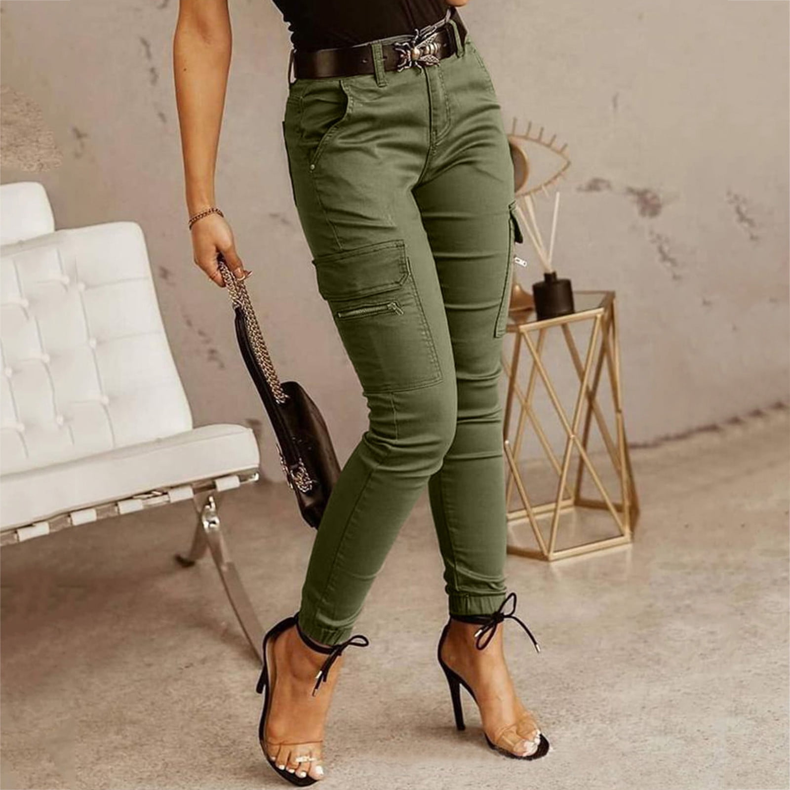 Cargo straight jeans olive green | Trendy Jeans - Lush Fashion Lounge