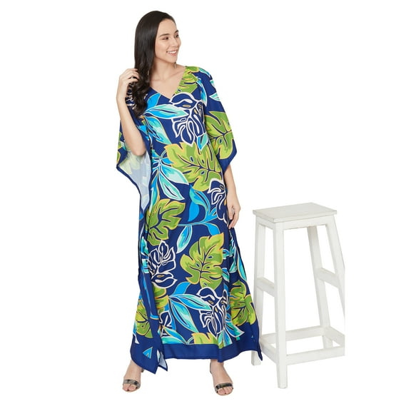 Gypsie Blu Boho Plus Size Long Kaftans Dress Maxi Kimono Dresses Summer Sleepwear Beach Dress Caftan Style
