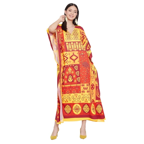 Gypsie Blu Boho Plus Size Long Kaftans Dress Maxi Kimono Dresses Summer Sleepwear Beach Dress Caftan Style