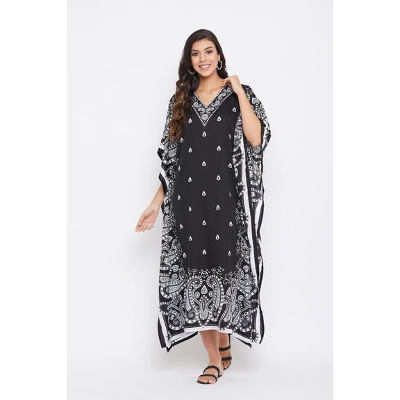 Gypsie Blu Boho Plus Size Long Kaftans Dress Maxi Kimono Dresses Summer Sleepwear Beach Dress Caftan Style