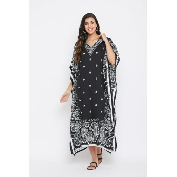 Gypsie Blu Boho Plus Size Long Kaftans Dress Maxi Kimono Dresses Summer Sleepwear Beach Dress Caftan Style