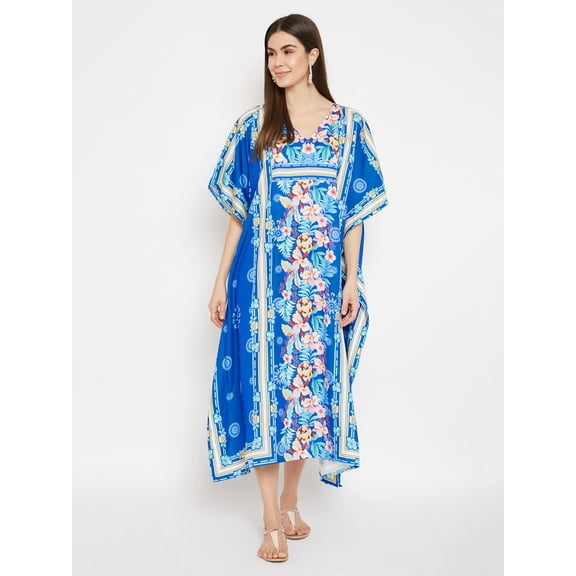 Gypsie Blu Boho Plus Size Long Kaftans Dress Maxi Kimono Dresses Summer Sleepwear Beach Dress Caftan Style