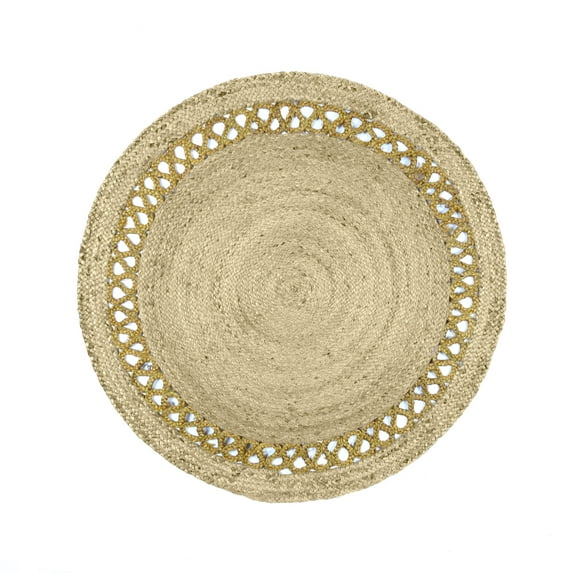Gypsie Blu Braided Hand Woven Natural Jute Area Rug Round Indoor Home Décor Living Room Area Runner Online