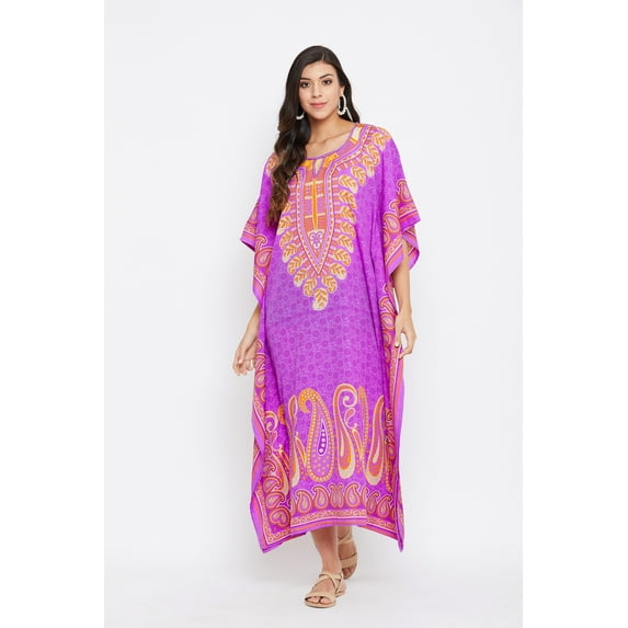 Gypsie Blu Plus Size Kaftan Dress for Women Printed Loose Maxi Kimono Style Long Caftan Maxi Sleepwear Online