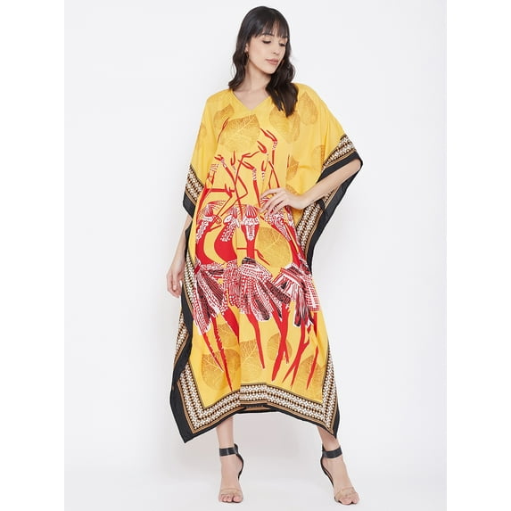 Gypsie Blu Plus Size Kaftan Dress for Women Printed Loose Maxi Kimono Style Long Caftan Maxi Sleepwear Online