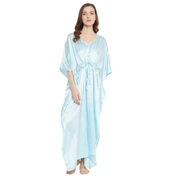 Gypsie Blu Satin Silk Kaftan for Women Sleepwear Maxi Dress Adjustable Nightgown Plus Size Kimono Sleeve Ladies Caftan Online