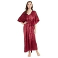 thumbnail image 1 of Gypsie Blu Satin Silk Kaftan for Women Sleepwear Maxi Dress Adjustable Nightgown Plus Size Kimono Sleeve Ladies Caftan Online, 1 of 7