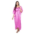 thumbnail image 1 of Gypsie Blu Satin Silk Kaftan for Women Sleepwear Maxi Dress Adjustable Nightgown Plus Size Kimono Sleeve Ladies Caftan Online, 1 of 7