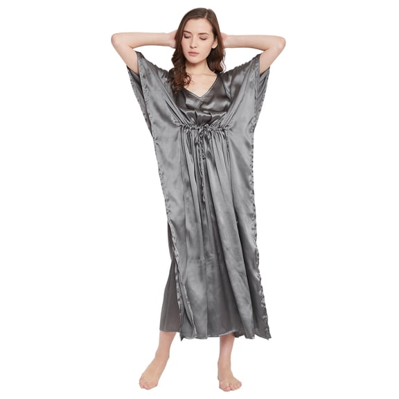 Gypsie Blu Satin Silk Kaftan for Women Sleepwear Maxi Dress Adjustable Nightgown Plus Size Kimono Sleeve Ladies Caftan Online