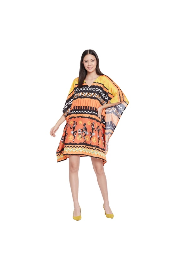 Gypsie Blu Short Kaftan Plus Size Women Summer Dress Tunic Top Beach Cover-Up Mini Dress Casual Caftan Womens Dresses Online