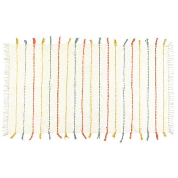 Gypsie Blu Traditional cotton Area Rug with Tassels Living Room Décor Runner Kitchen Rugs Online