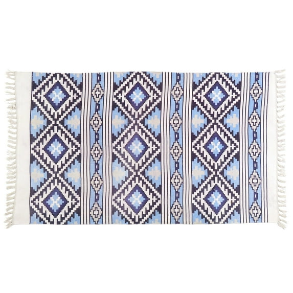 Gypsie Blu Traditional cotton Area Rug with Tassels Living Room Décor Runner Kitchen Rugs Online