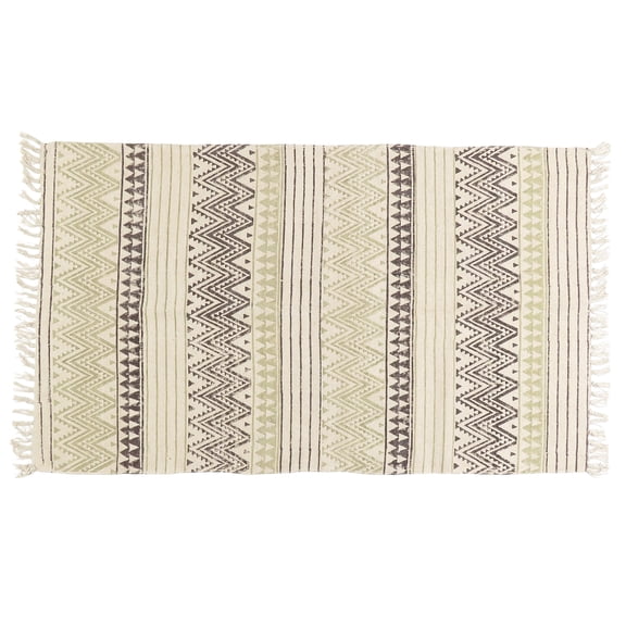 Gypsie Blu Traditional cotton Area Rug with Tassels Living Room Décor Runner Kitchen Rugs Online