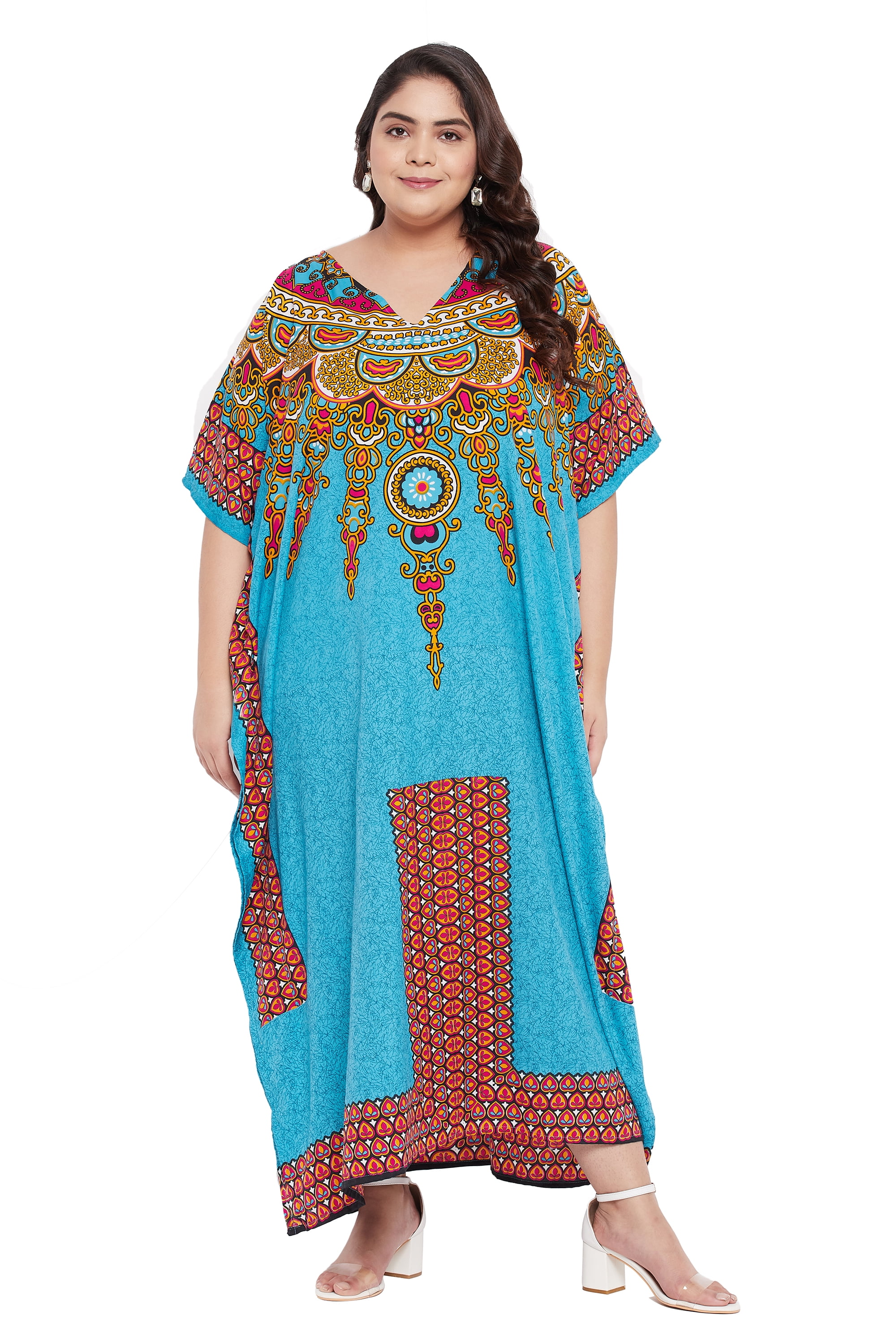 Gypsie Blu Women Kaftans Dresses Caftan Long Maxi Printed Dress for Ladies Online Walmart