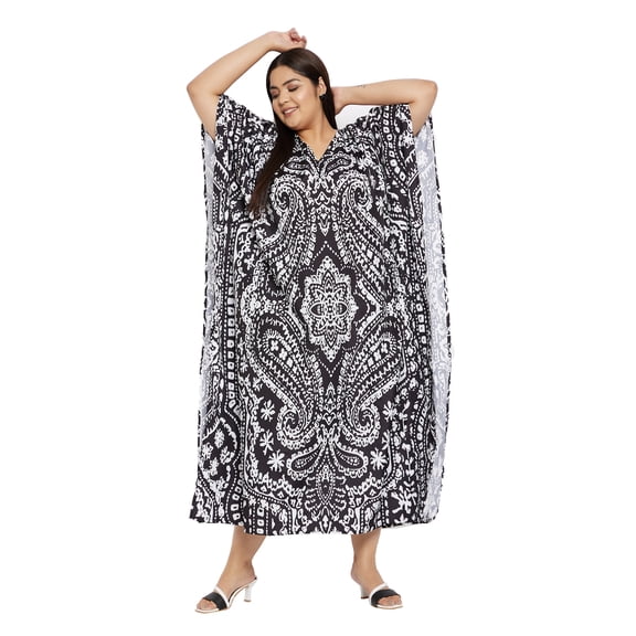 Gypsie Blu Women Long Kaftan Plus Size Casual Ladies Printed Maxi Dress Online