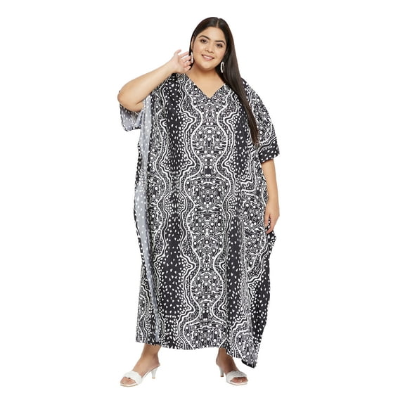 Gypsie Blu Women Long Kaftan Plus Size Casual Ladies Printed Maxi Dress Online