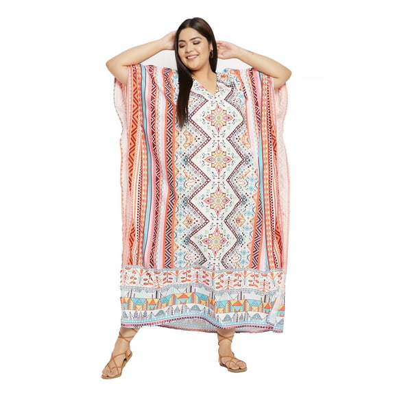 Gypsie Blu Women Long Kaftan Plus Size Casual Ladies Printed Maxi Dress Online
