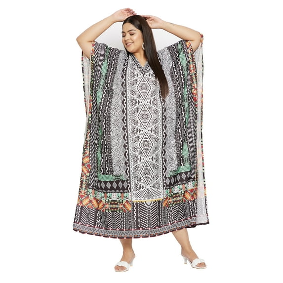 Gypsie Blu Women Long Kaftan Plus Size Casual Ladies Printed Maxi Dress Online