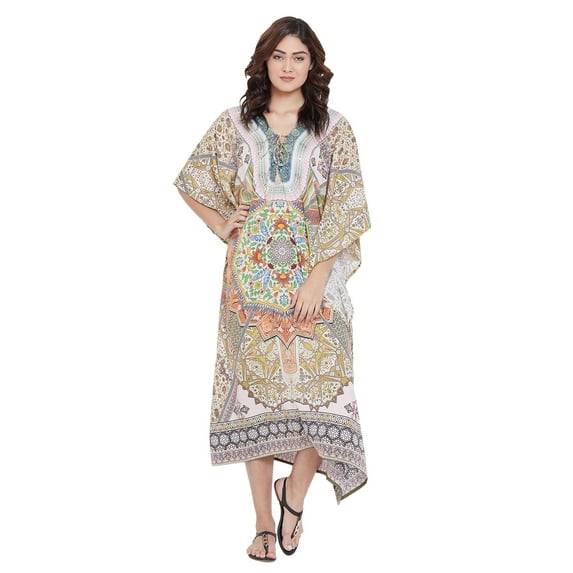 Gypsie Blu Women's Plus Size Kaftan Dresses Printed Long Maxi Dress for Ladies Girls