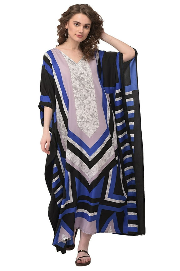 Gypsie Blu Women's Plus Size Kaftan Dresses Printed Long Maxi Dress for Ladies Girls