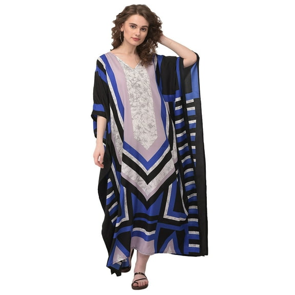 Gypsie Blu Women's Plus Size Kaftan Dresses Printed Long Maxi Dress for Ladies Girls