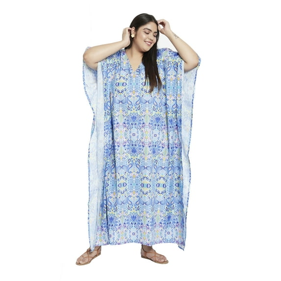 Gypsie Blu Women's Plus Size Kaftan Dresses for Women Long Maxi Dress