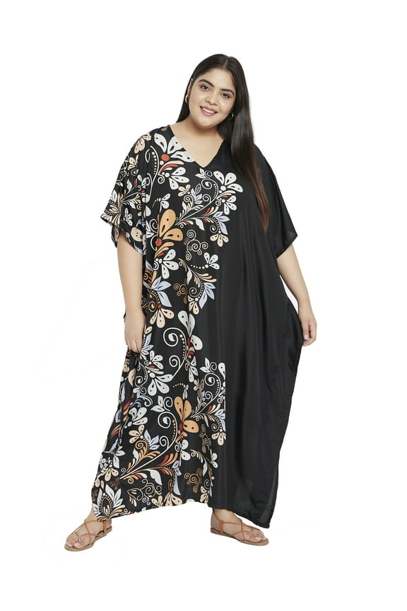 Gypsie Blu Women's Plus Size Kaftan Dresses for Women Long Maxi Dress