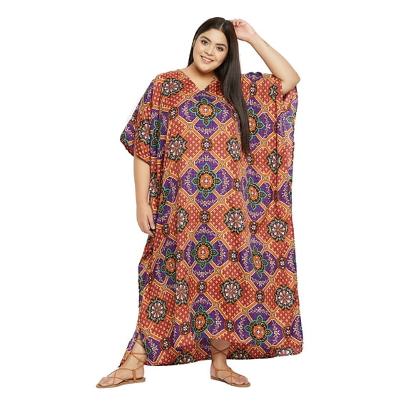 Gypsie Blu Women's Plus Size Kaftan Dresses for Women Long Maxi Dress