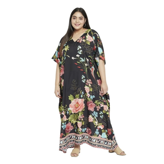 Gypsie Blu Women's Plus Size Kaftan Dresses for Women Long Maxi Dress