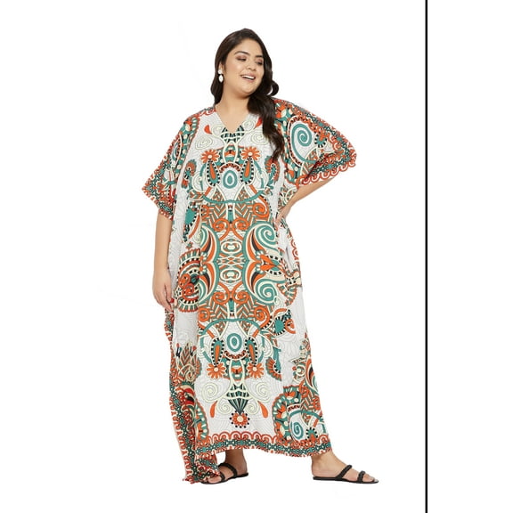 Gypsie Blu Women's Plus Size Kaftan Dresses for Women Long Maxi Dress