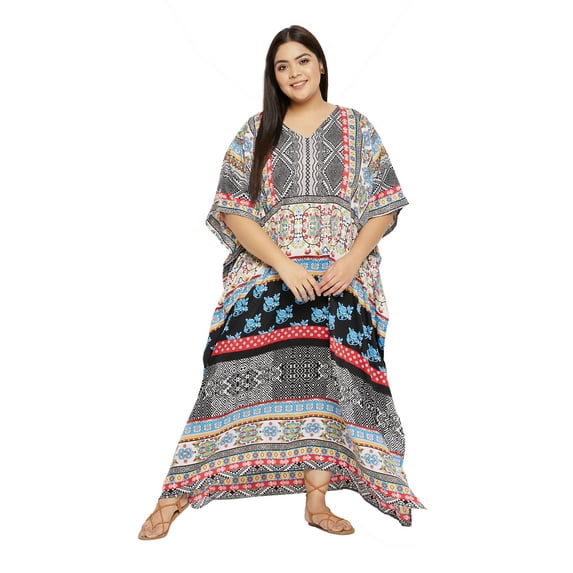 Gypsie Blu Women's Plus Size Kaftan Dresses for Women Long Maxi Dress