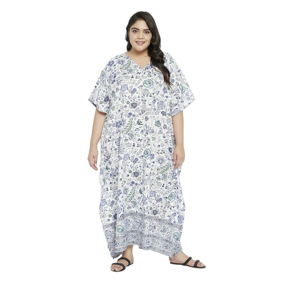 Gypsie Blu Women's Plus Size Kaftan Dresses for Women Long Maxi Dress