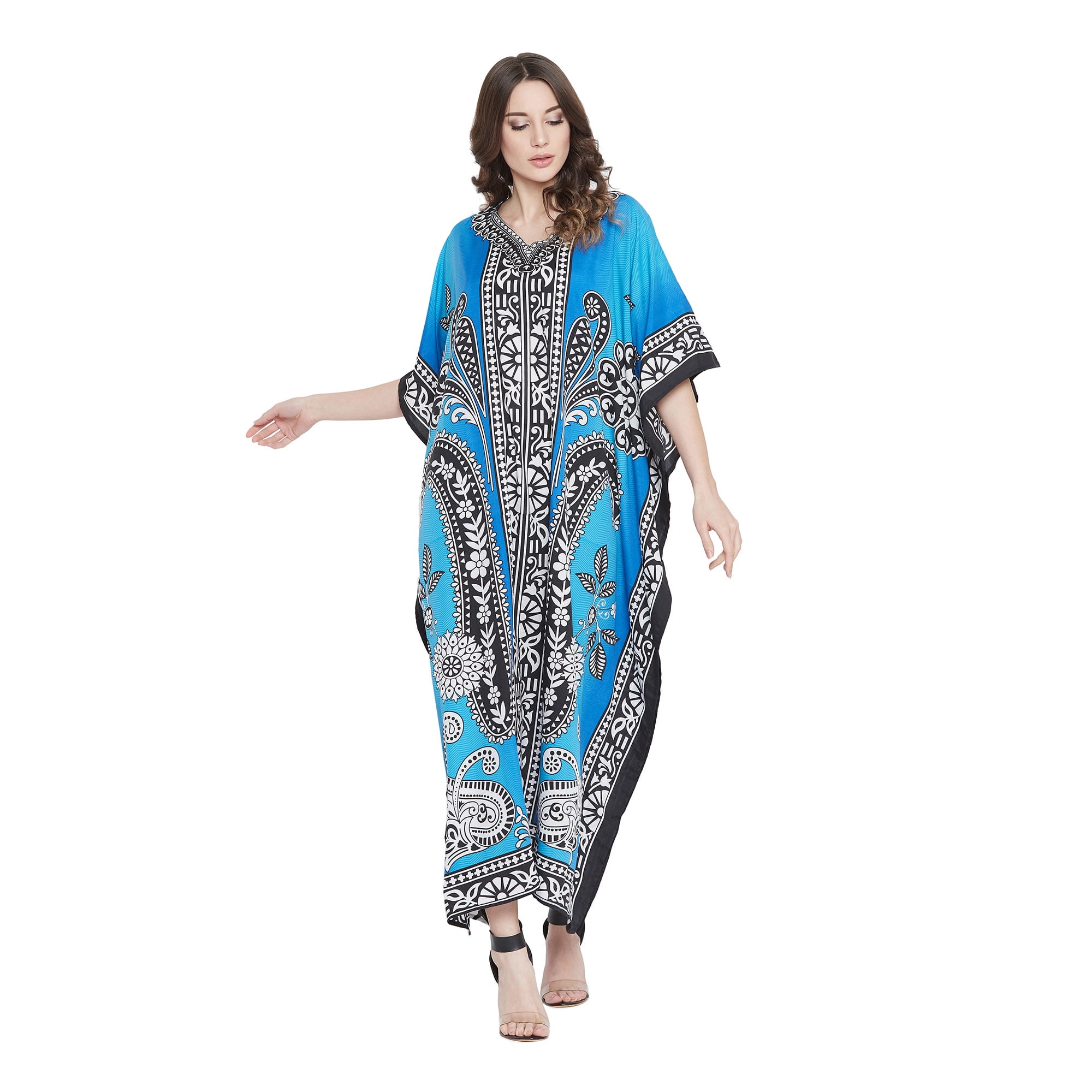 Gypsie Blu Women's Plus Size Kaftans Casual Long Maxi Dress for Ladies ...