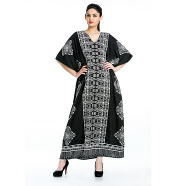 Gypsie Blu Women's Plus Size Kaftans Casual Long Maxi Dress for Ladies Summer Loose Kimono Caftans Sleepwear Online