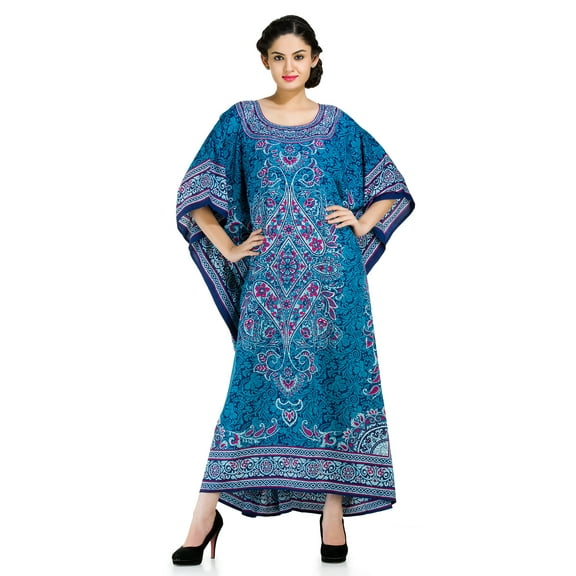 Gypsie Blu Women's Plus Size Kaftans Casual Long Maxi Dress for Ladies Summer Loose Kimono Caftans Sleepwear Online