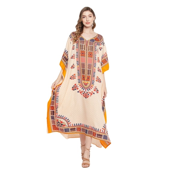 Gypsie Blu Women's Plus Size Kaftans Dresses Polyester Printed Long Caftan Maxi Online