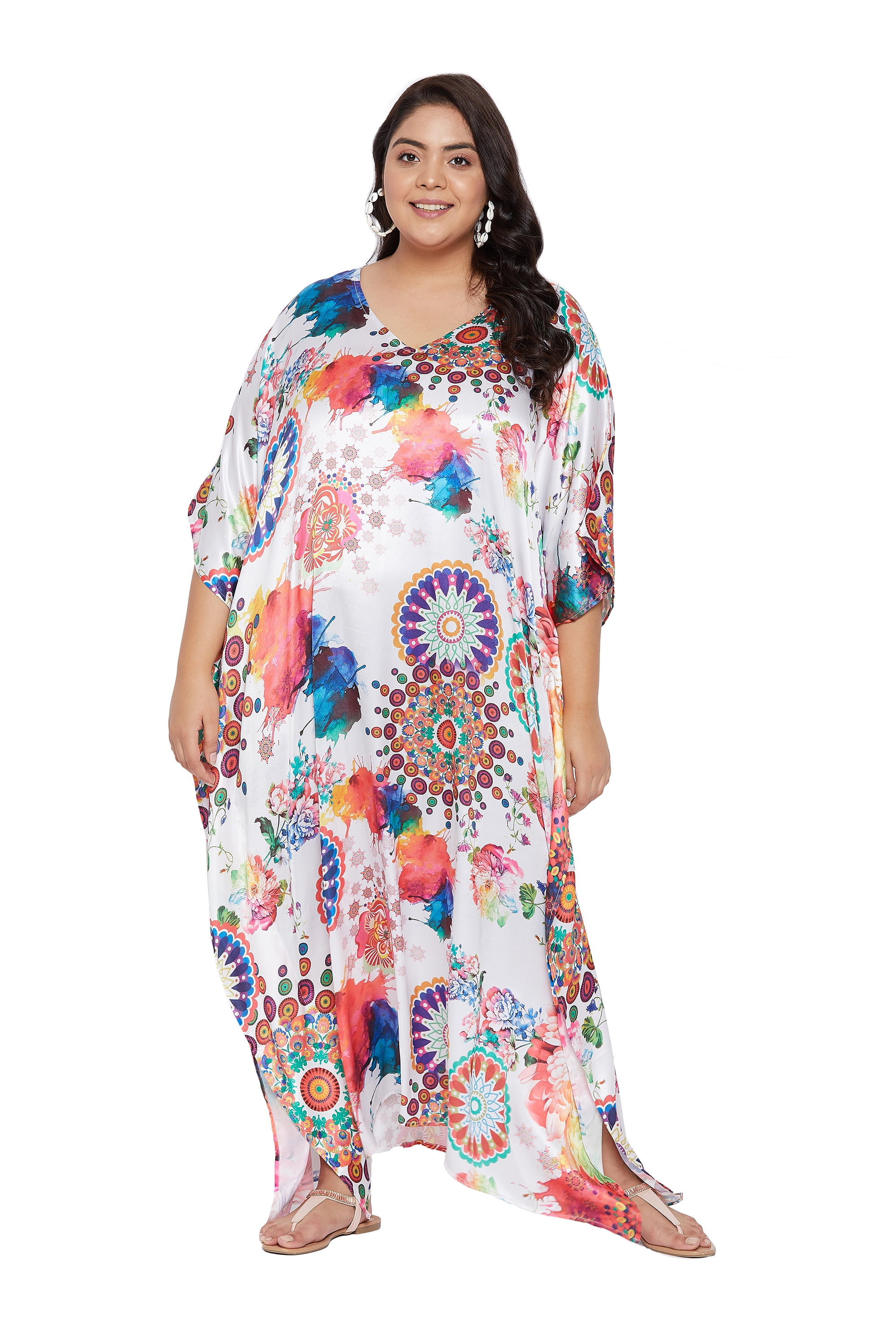 Gypsie Blu Women's Plus Size Printed Kaftan Dresses Long Maxi Dress for Ladies  Girls Online - Walmart.com
