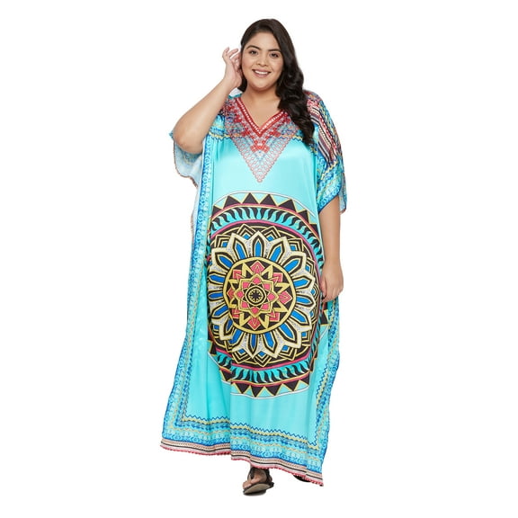 Gypsie Blu Women's Plus Size Printed Kaftan Dresses Long Maxi Dress for Ladies Girls Online