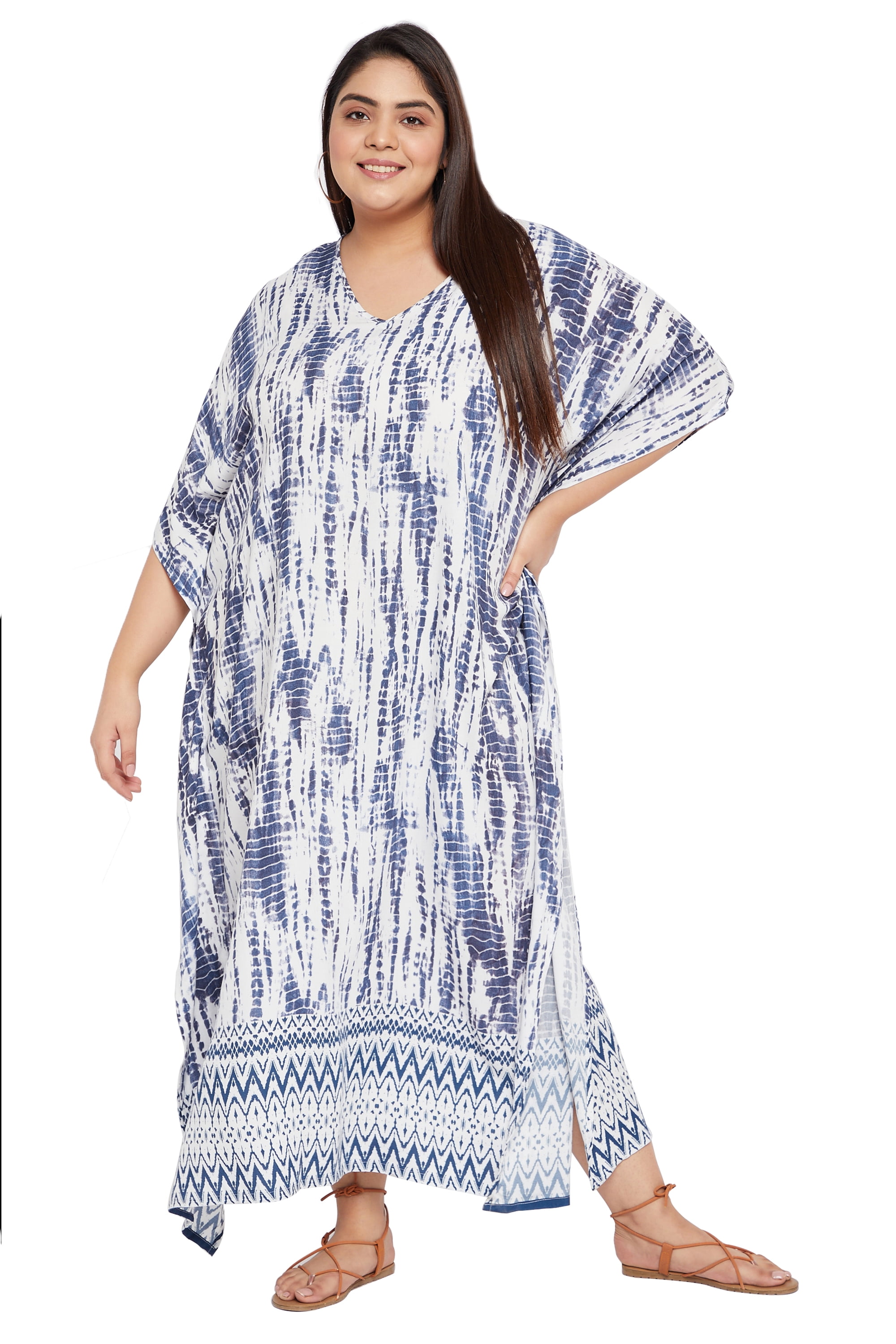 Gypsie Blu Women s Plus Size Rayon Kaftan Dresses Long Maxi Dress for Ladies Girls Online Walmart