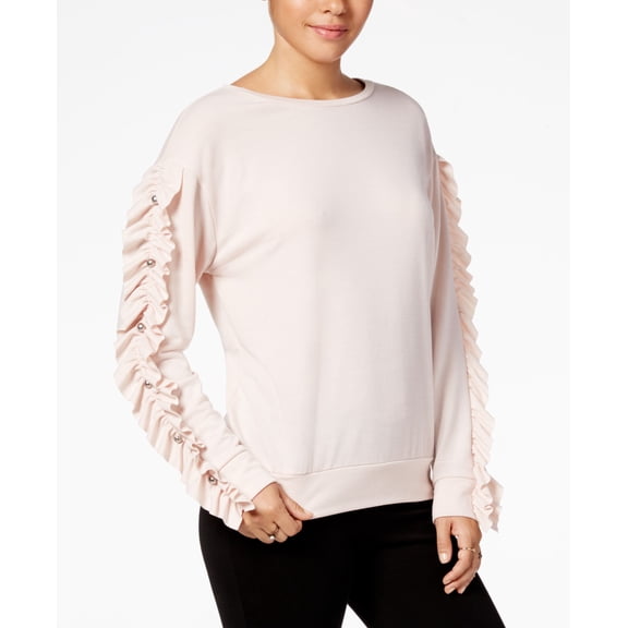 Gypsies Moondust Juniors Ruffle Sleeved Sweatshirt Pink L