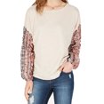thumbnail image 1 of Gypsies & Moondust Juniors Waffle Knit Sheer Sleeve Top, 1 of 2