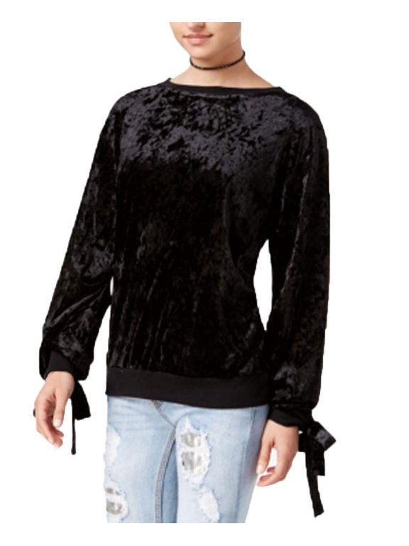 Women Small Velvet Crewneck Sweater