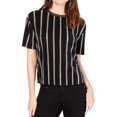thumbnail image 1 of Gypsies & Moondust Womens Striped Pullover Blouse, Black, Medium, 1 of 1