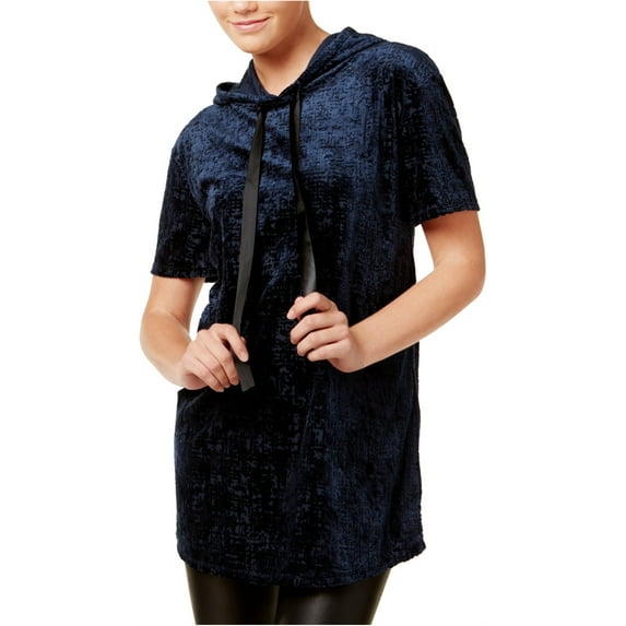 Gypsies & Moondust Womens Tunic Hoodie Sweatshirt, Blue, Large