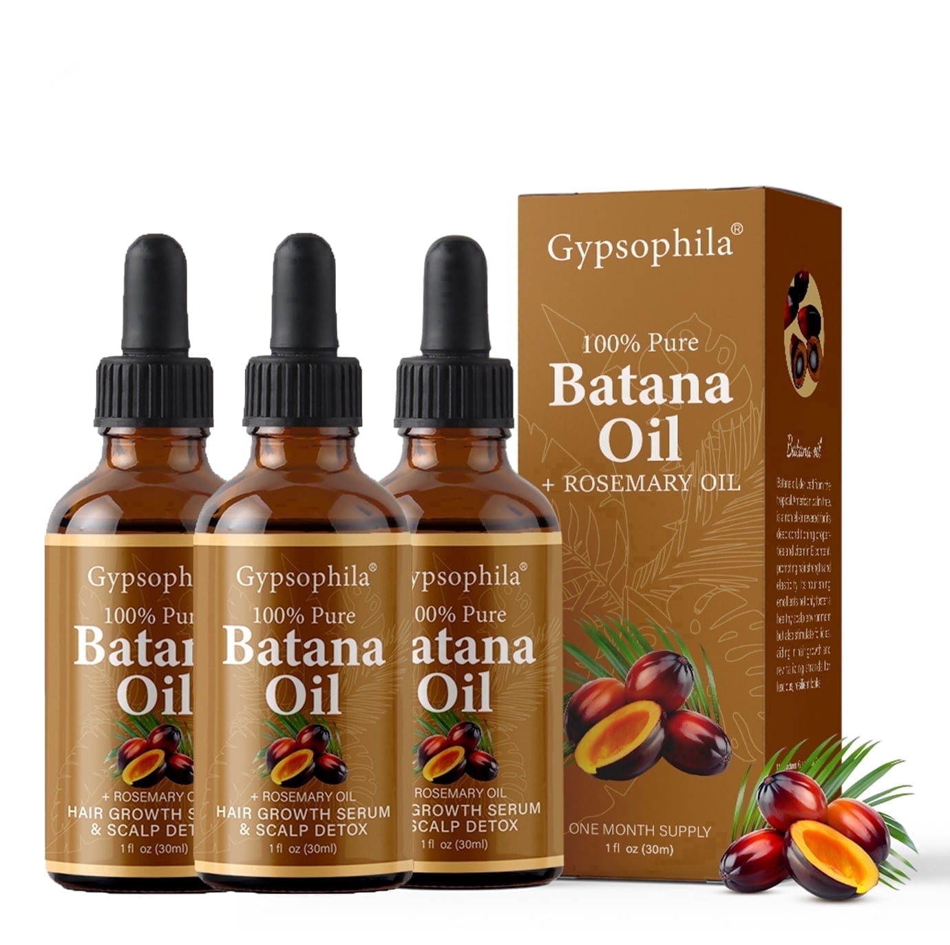 Gypsophila 3 PACK Rosemary Oil Batana Oil for Hair and Skin ,Gentle Scalp Care ,Soothing for Women and Men,30ml*3