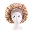 thumbnail image 1 of Gypsophila Satin Night Cap for Hair Wide Brimmed Shower Bonnet Stretchable Sleep Cover, 1 of 1
