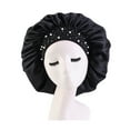 thumbnail image 1 of Gypsophila Satin Night Cap for Hair Wide Brimmed Shower Bonnet Stretchable Sleep Cover, 1 of 1