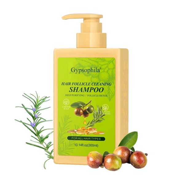 Gypsophila Tea Tree Oil Shampoo Rosemary Shampoo with Camellia Flower Oil and Rosemary Oil Anti-Dandruff Strengthening Hair,10.14 FL OZ,300ml