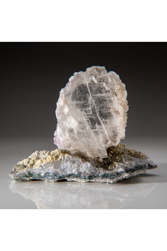 Gypsum Var. Selenite on Quartz from Rio Grande do Sul, Brazil (1.4 lbs)