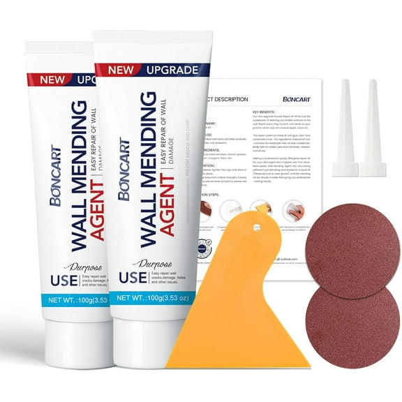 Gypsum board repair kit, 2 sets of wall repair paste, wall putty with scraper